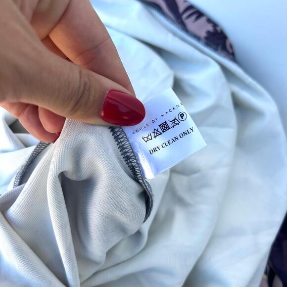 House Of Hackney Midnight Garden Long Sleeve Bodycon Midi Dress Mock Neck 12 - Picture 10 of 12